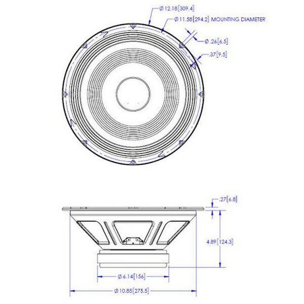 Main product image for ToneSpeak Austin 1250 12" American Voiced Guitar Speaker 8 Ohm291-120